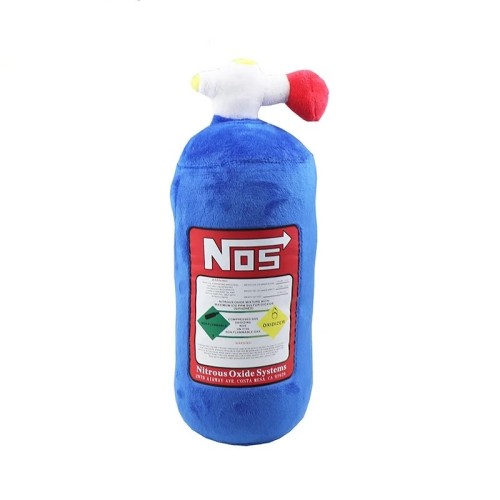 Pluszowa Butelka NOS nitro Gadżet Motoryzacyjny Niebieska 29 CM