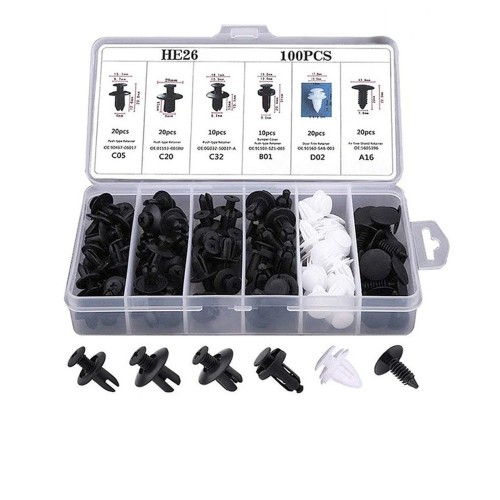 Zestaw spinek tapicerskich samochodowych 100 szt. + organizer