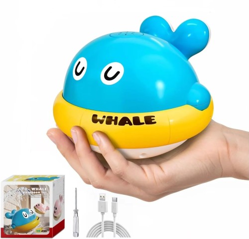 Zabawka LED dla dzieci do kąpieli Interaktywna Fontanna Wieloryb do wody