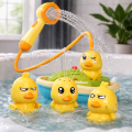 Zestaw Interaktywny zabawek do kąpieli dla dzieci – kaczuszki z prysznicem i łódką