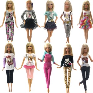 Ubranka Dla Lalek  Komplet 10szt Dużo Wzorów Super Jakość