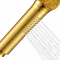 Słuchawka prysznicowa mikrofon designerska głowica do prysznica złota