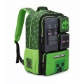 Plecak Szkolny Minecraft Creeper Enderman Wielokieszeniowy A4 Zielony