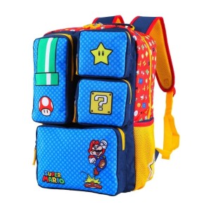 Plecak Szkolny Super Mario Bros 3D dla Chłopca Wielokieszeniowy A4