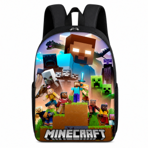 Plecak Szkolny Minecraft dla Chłopca A4 Steve Creeper Herobrine Duży Pojemny Plecak Gamingowy
