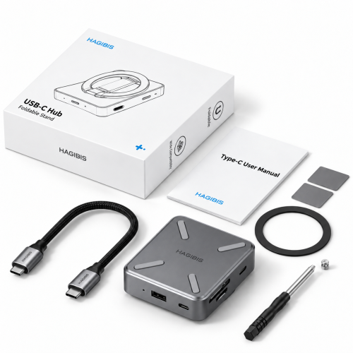 Magnetyczny Hub USB-C Hagibis Obudowa SSD 2230 HDMI 4K 100W iPhone