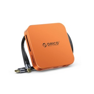  Stacja Dokująca Hub USB-C ORICO Air5C PD 100W SD TF Jack 3.5mm Pomarańczowy