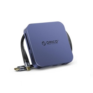  Stacja Dokująca Hub USB-C ORICO Air5C PD 100W SD TF Jack 3.5mm Granatowy