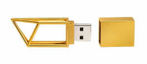 Pendrive 64GB Biżuteryjny USB Ozdobny Kryształ Diament Metalowy Złoty