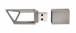 Pendrive 64GB Biżuteryjny USB Ozdobny Kryształ Diament Metalowy Srebrny