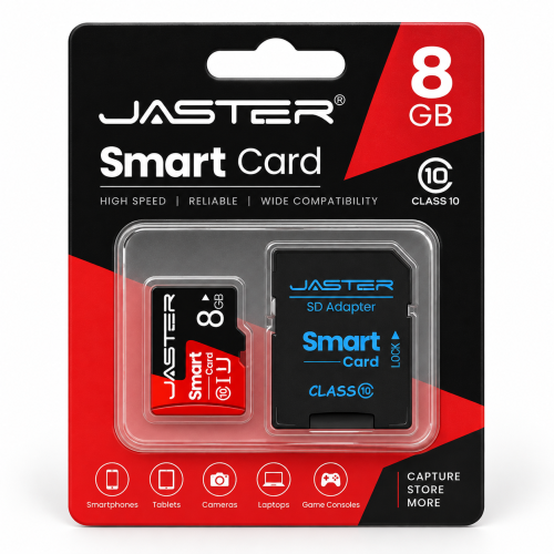 Karta Pamięci Micro SD 8GB JASTER Class10 UHS-I + Adapterem SD