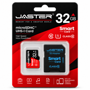 Karta Pamięci Micro SD 32GB JASTER Class10 UHS-I + Adapterem SD