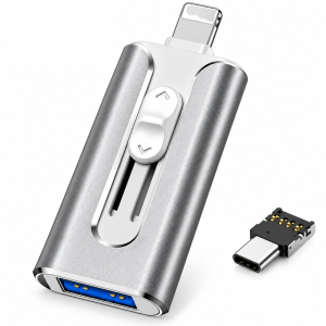 Pendrive do Telefonu iPhone Android USB 3.0 OTG 4w1 Srebrny
