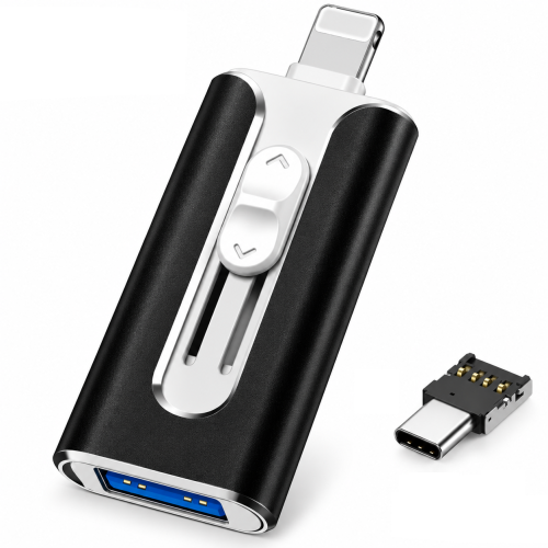 Pendrive do Telefonu iPhone Android USB 3.0 OTG 4w1 Czarny