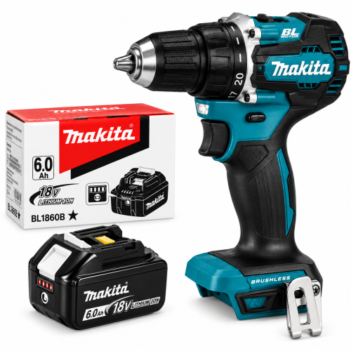 Wiertarko-Wkrętarka Bezszczotkowa Makita 18V LXT + Akumulator 6.0Ah Zestaw