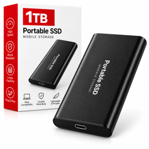Dysk Zewnętrzny SSD 1TB USB-C Portable Slim Metalowy Czarny