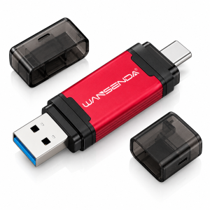 Pendrive do Telefonu USB 3.0 Type-C WANSENDA OTG 2w1 Pamięć Flash Czerwony