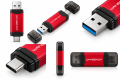 Pendrive do Telefonu USB 3.0 Type-C WANSENDA OTG 2w1 Pamięć Flash Czerwony