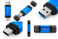 Pendrive do Telefonu USB 3.0 Type-C WANSENDA OTG 2w1 Pamięć Flash Niebieski