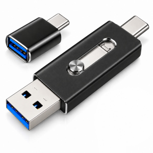 Czarny Pendrive 4w1 USB 3.0 Typ-C Lightning Micro-USB do iPhone Android PC