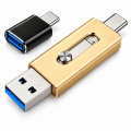 Złoty Pendrive 4w1 USB 3.0 Typ-C Lightning Micro-USB do iPhone Android PC