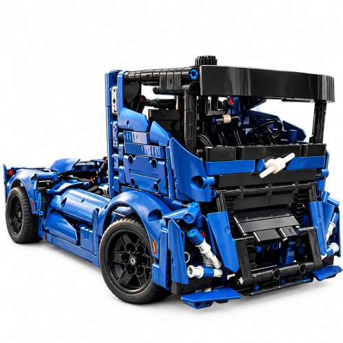 Klocki Technic Ciągnik Siodłowy Ciężarówka Wyścigowa Niebieska 1182 Pcs