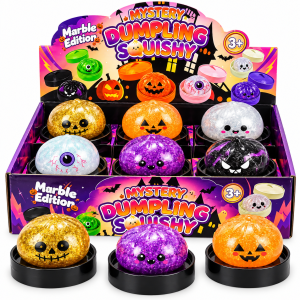 Zestaw Gniotków Squishy Pierożki Brokatowe Kolorowe 5 Sztuk Halloween