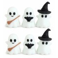 Świecące Mini Figurki Duszki Białe Czarne 6 szt Dekoracja na Tort Stół Halloween