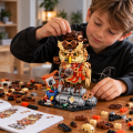 Klocki zabawka dla dzieci Sowa Detektyw Steampunk Figurka Ptak