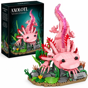 Klocki Różowy Aksolotl Axolotl 998 elem Figurka Kolekcjonerska Zwierzątko na Podstawce