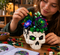 Klocki Czaszka z Sukulentami Gothic Succulent Skull – Doniczka Kwiaty Bukiet Dekoracja Gothic