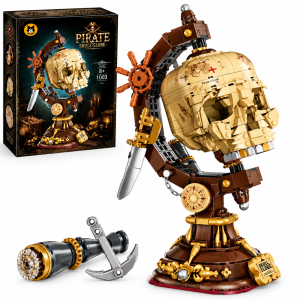 Klocki Piracki Globus Czaszka Pirate Skull Globe 1003 elem. – Model Kolekcjonerski Piraci