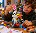 Klocki Cyberpunk Królik Robot Mecha Cyber Bunny 1377 elem. – Figurka z Podświetleniem LED na Podstawce