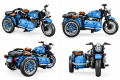 Klocki Technic Niebieski Motocykl z Wózkiem Retro Motor z Koszem 817 elem.